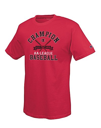 Champion 100% Cotton Men's T Shirt with 'City League Baseball' Graphic