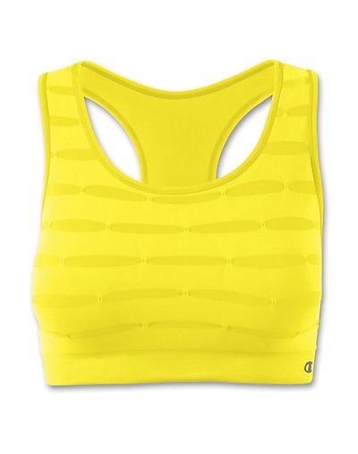 Champion Double Dry® Pucker-Knit Racer-Back Seamless Sports Bra