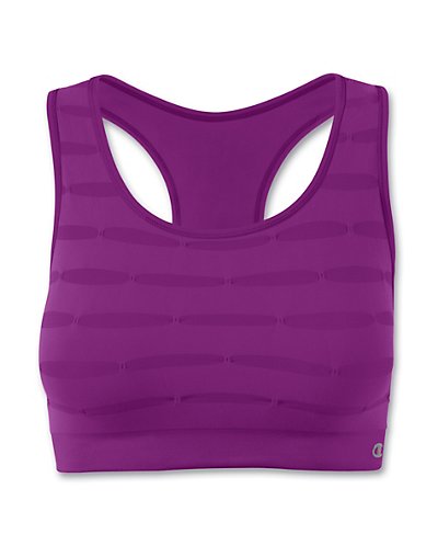 Champion Double Dry® Pucker-Knit Racer-Back Seamless Sports Bra