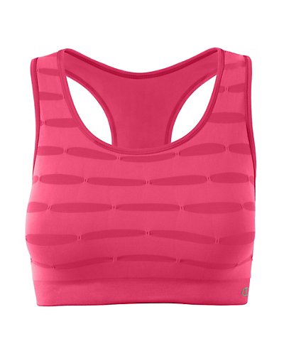 Champion Double Dry® Pucker-Knit Racer-Back Seamless Sports Bra
