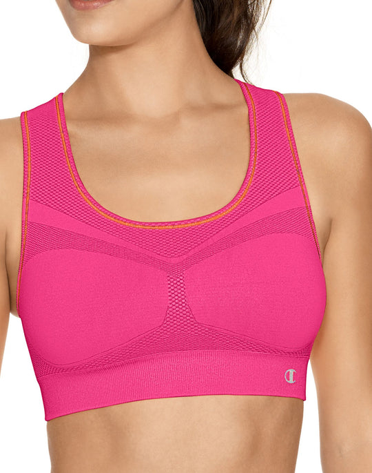 Champion Double Dry Women's Seamless Racer-Back Medium Control Sports Bra