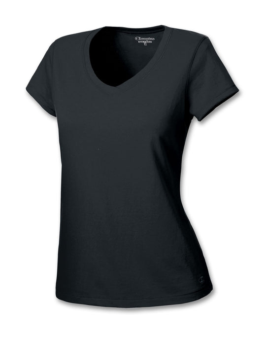 Champion Women`s Cotton Jersey Short-Sleeve V-Neck T Shirt
