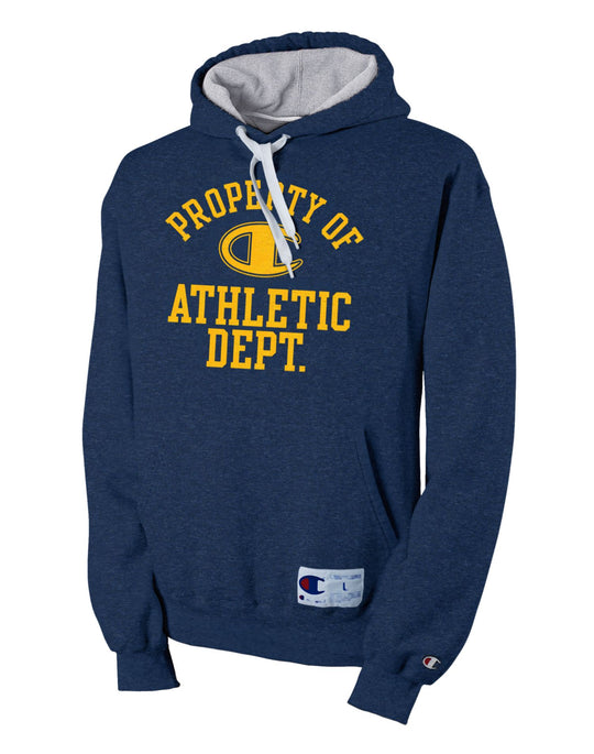 Champion Retro Rugby Men's Hoodie with 'Property Of' Graphic