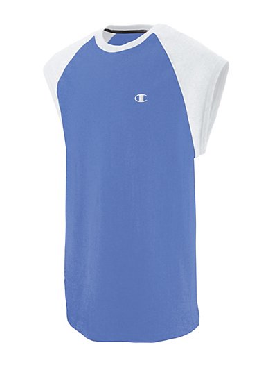 Champion Cotton Jersey Raglan Cap-Sleeve Mens T Shirt