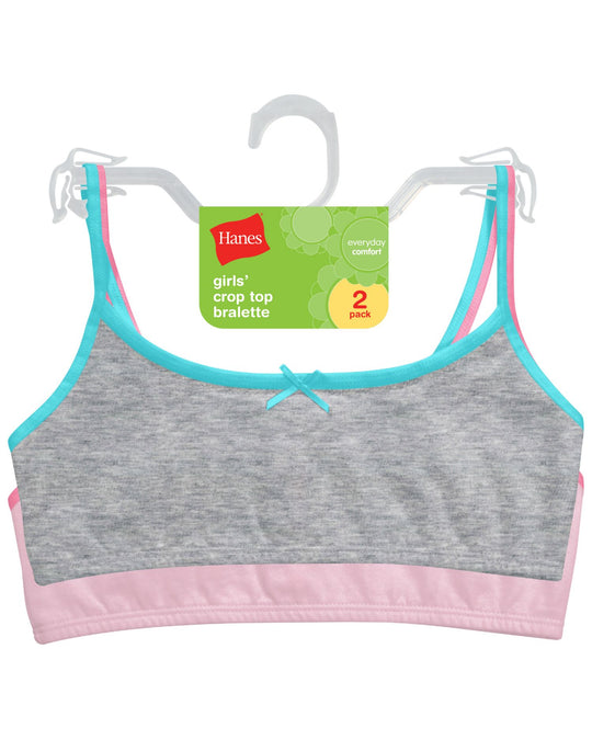 Hanes Girls' Cotton Pullover Bra 2-Pack
