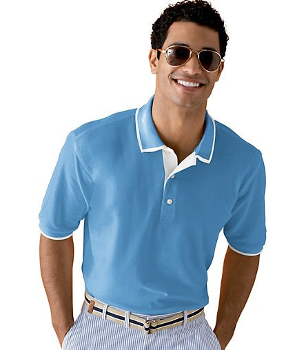 Outer Banks Mens Egyptian Diamond Knit Intarsia Polo