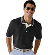 Outer Banks Mens Egyptian Diamond Knit Intarsia Polo