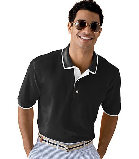 Outer Banks Mens Egyptian Diamond Knit Intarsia Polo