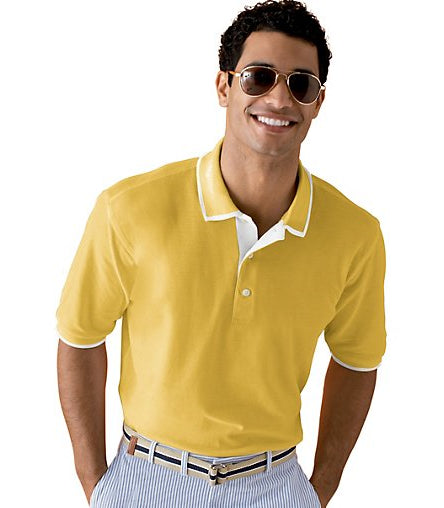 Outer Banks Mens Egyptian Diamond Knit Intarsia Polo
