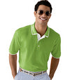 Outer Banks Mens Egyptian Diamond Knit Intarsia Polo
