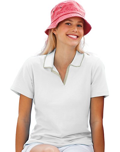 Outer Banks Womens Egyptian Diamond Knit Intarsia Polo