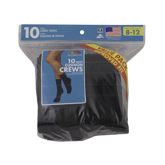 Fruit of the Loom Womens Value 10 Pack Crew Socks