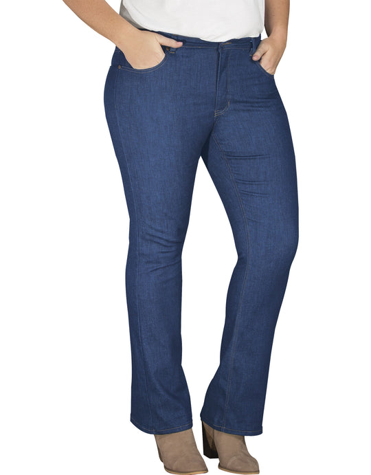 Dickies Womens Plus Size Perfect Shape Bootcut Stretch Denim Jean