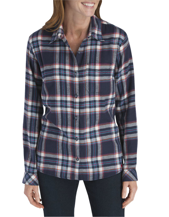 Dickies Womens Long Sleeve Plaid Shirt