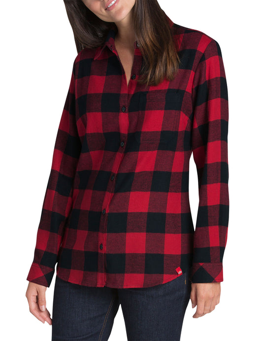 Dickies Womens Plus Long Sleeve Plaid Shirt