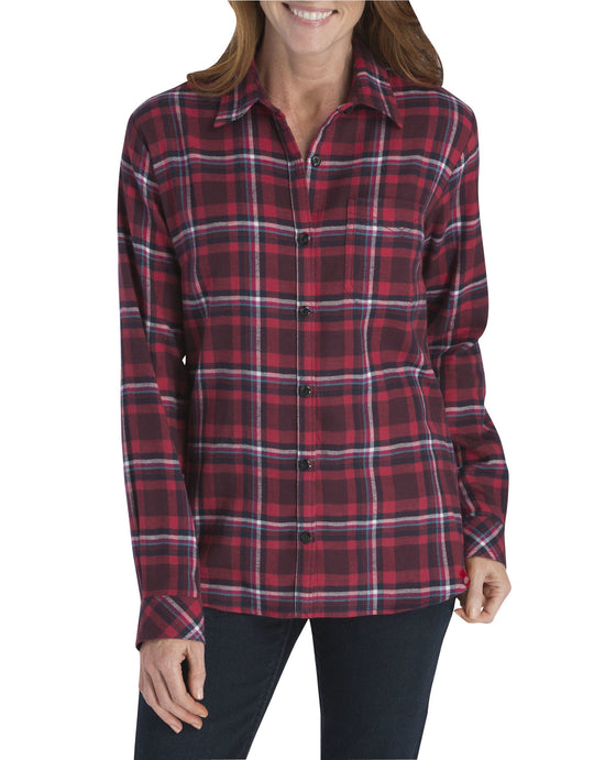 Dickies Womens Plus Long Sleeve Plaid Shirt