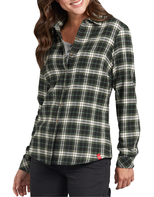 Dickies Womens Long Sleeve Plaid Shirt