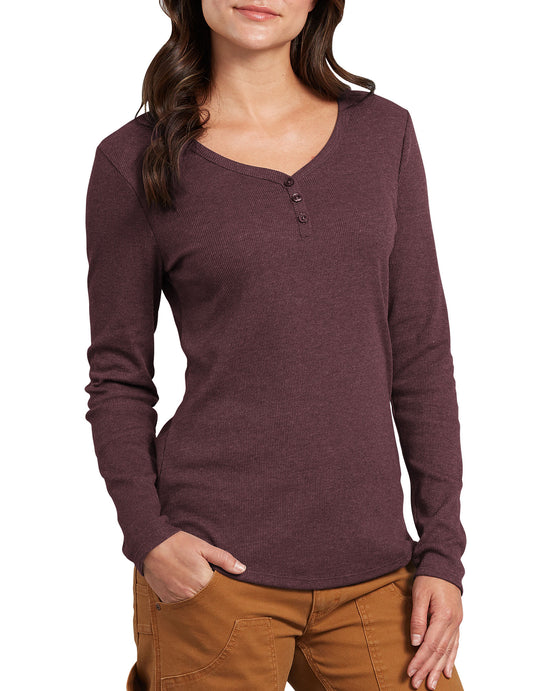 Dickies Womens Long Sleeve Henley Shirt