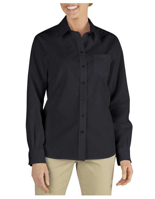 Dickies Womens Long Sleeve Stretch Poplin Shirt