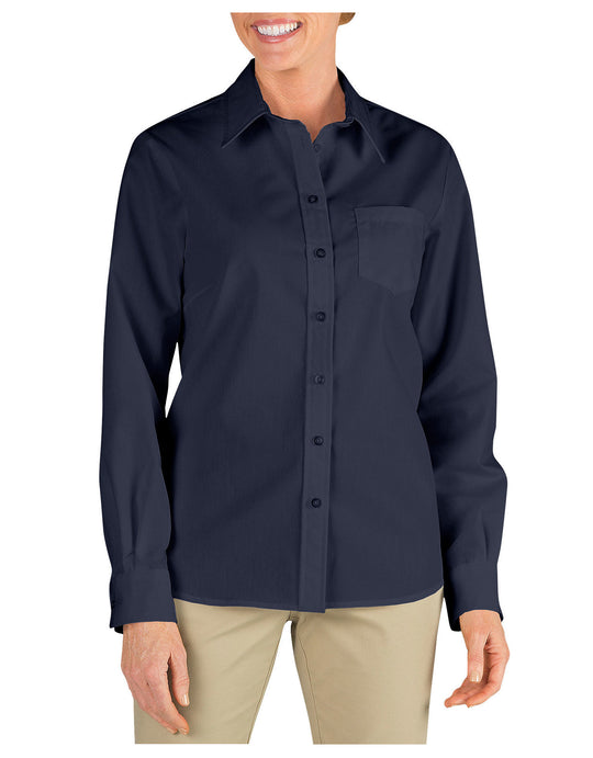 Dickies Womens Long Sleeve Stretch Poplin Shirt