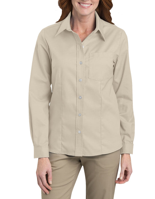 Dickies Womens Long Sleeve Stretch Oxford Shirt
