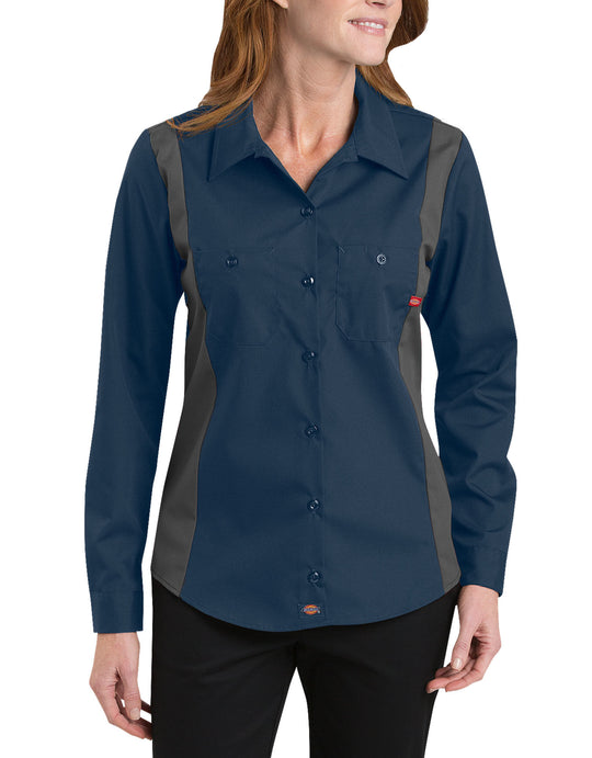 Dickies Womens Industrial Long Sleeve Color Block Shirt