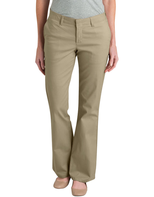 Dickies Womens Slim Fit Bootcut Stretch Twill Pants