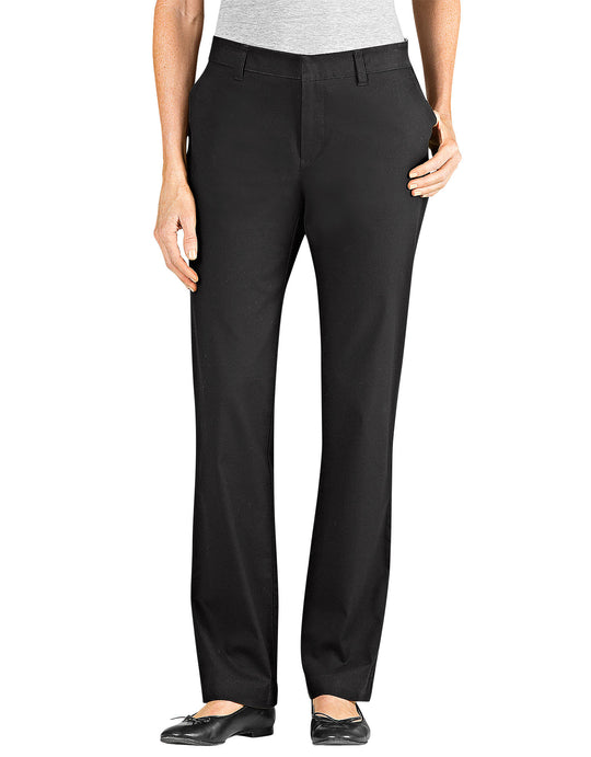 Dickies Womens Slim Fit Straight Leg Stretch Twill Pants