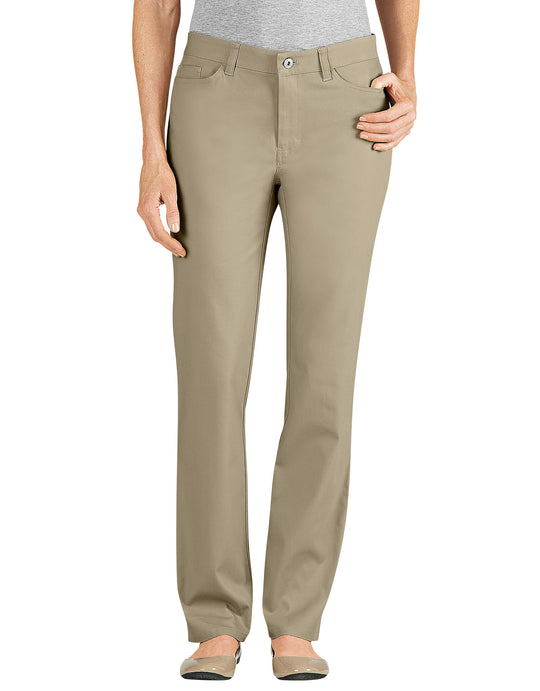 Dickies Womens Slim Fit Skinny Leg 5-Pocket Stretch Twill Pants