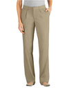 Dickies Womens Relaxed Fit Straight Leg Pleated Front Pants