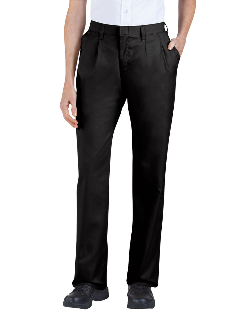 Dickies Womens Relaxed Fit Straight Leg Pleated Front Pants