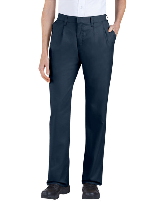 Dickies Womens Relaxed Fit Straight Leg Pleated Front Pants