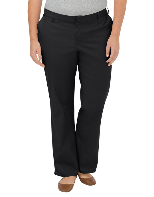 Dickies Womens Plus Size Premium Relaxed Straight Flat Front Pants