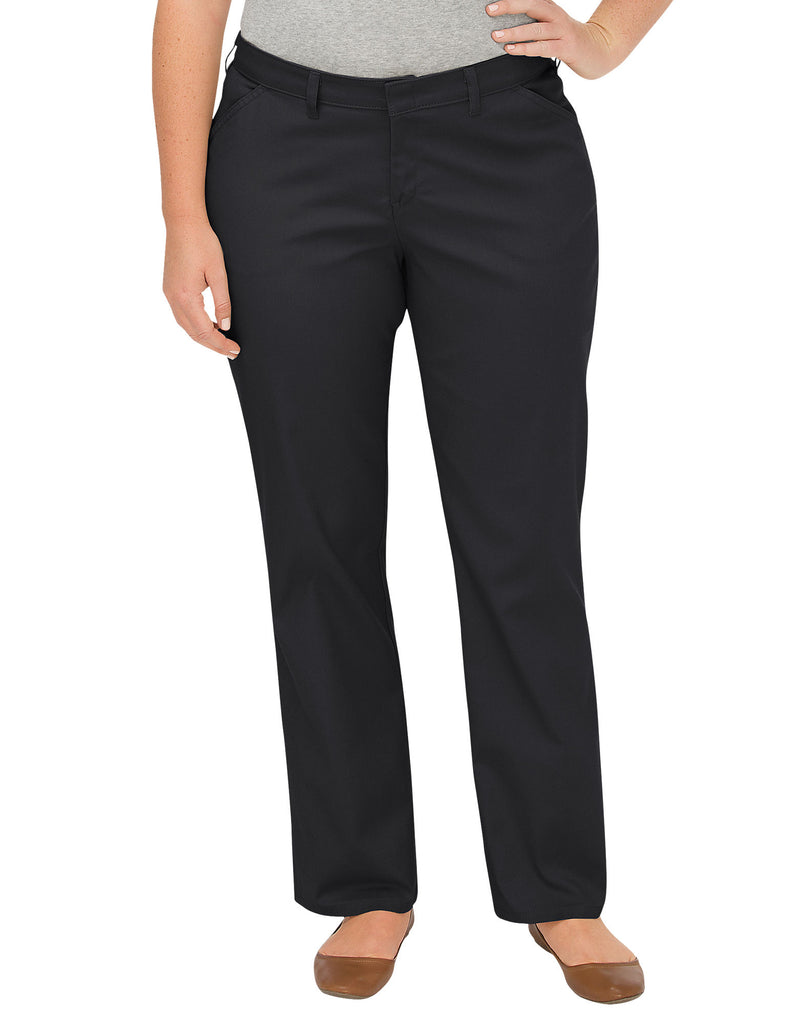 Dickies Womens Plus Size Premium Curvy Fit Straight Leg Flat Front Pants