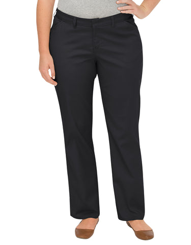 Dickies Womens Plus Size Premium Curvy Fit Straight Leg Flat Front Pants
