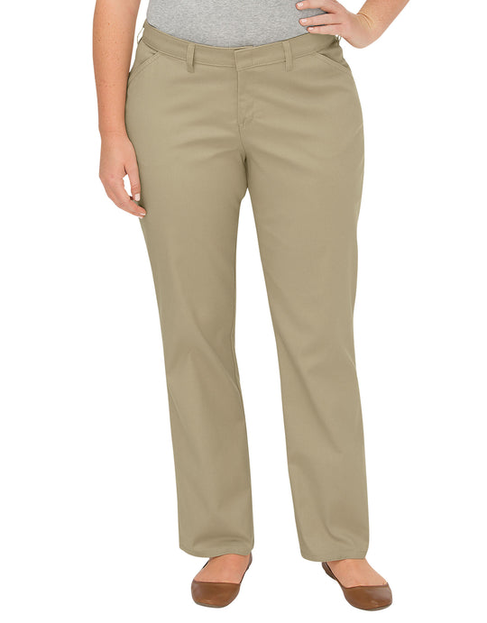Dickies Womens Plus Size Premium Curvy Fit Straight Leg Flat Front Pants