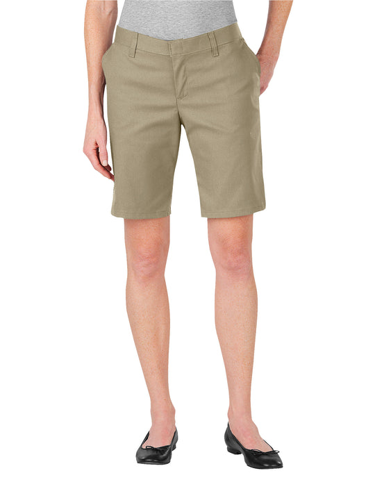 Dickies Womens 9" Relaxed Fit Flat Front Shorts