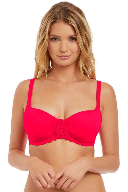 Freya Womens Macrame Underwire Sweetheart Padded Bikini Top