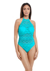 Freya Womens Sundance Underwire High Neck Cutout Swimsuit