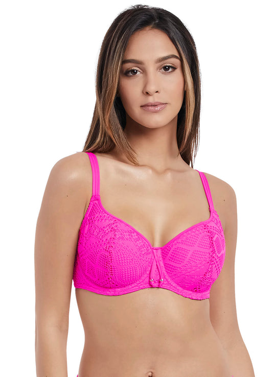 Freya Womens Sundance Underwire Sweetheart Padded Bikini Top