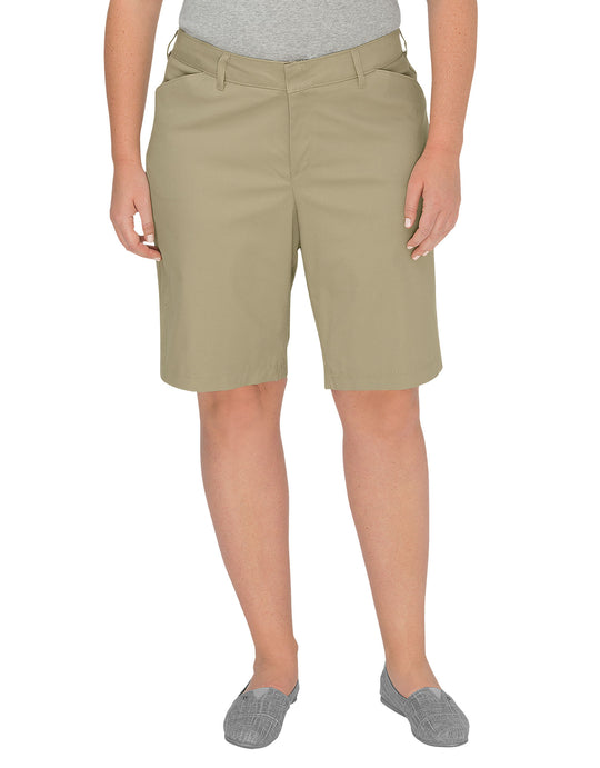 Dickies Womens Plus Size 10" Relaxed Fit Stretch Twill Shorts