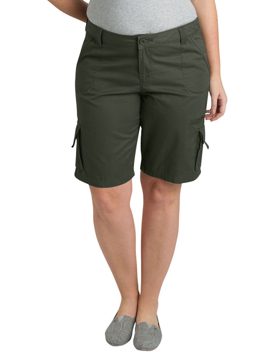 Dickies Womens Plus Size 10" Relaxed Fit Cotton Cargo Shorts