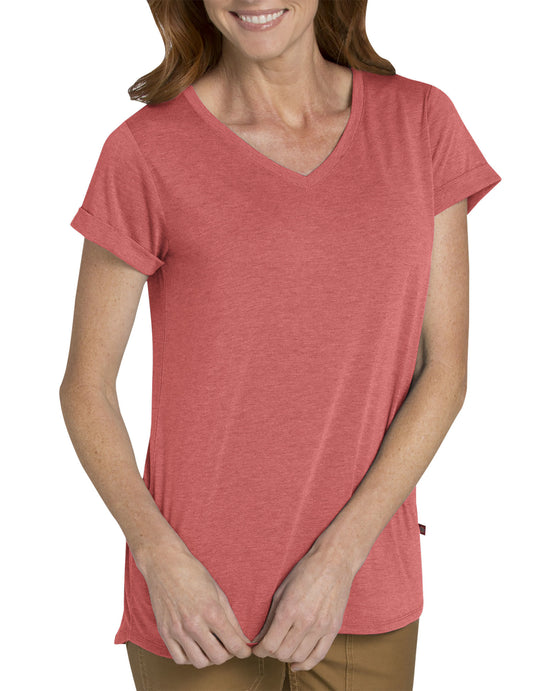 Dickies Womens Heritage Short Sleeve V-Neck Cuffed T-Shirt