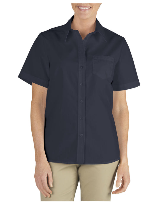 Dickies Womens Short Sleeve Stretch Poplin Shirt