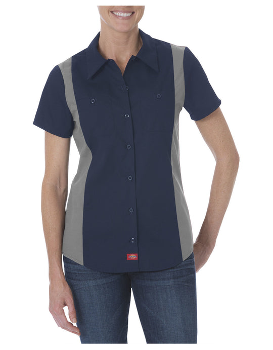 Dickies Womens Industrial Short Sleeve Color Block Shirt