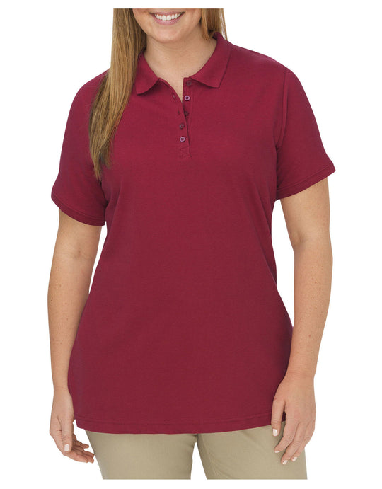 Dickies Womens Plus-Size Solid Short Sleeve Piqué Polo