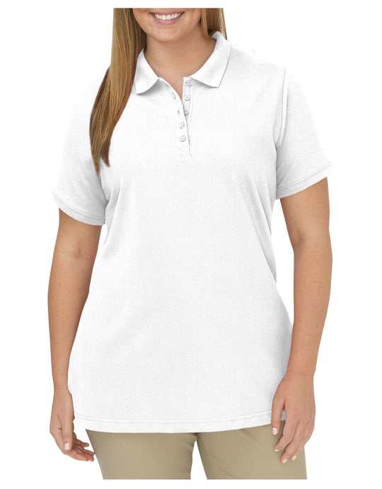 Dickies Womens Plus-Size Solid Short Sleeve Piqué Polo