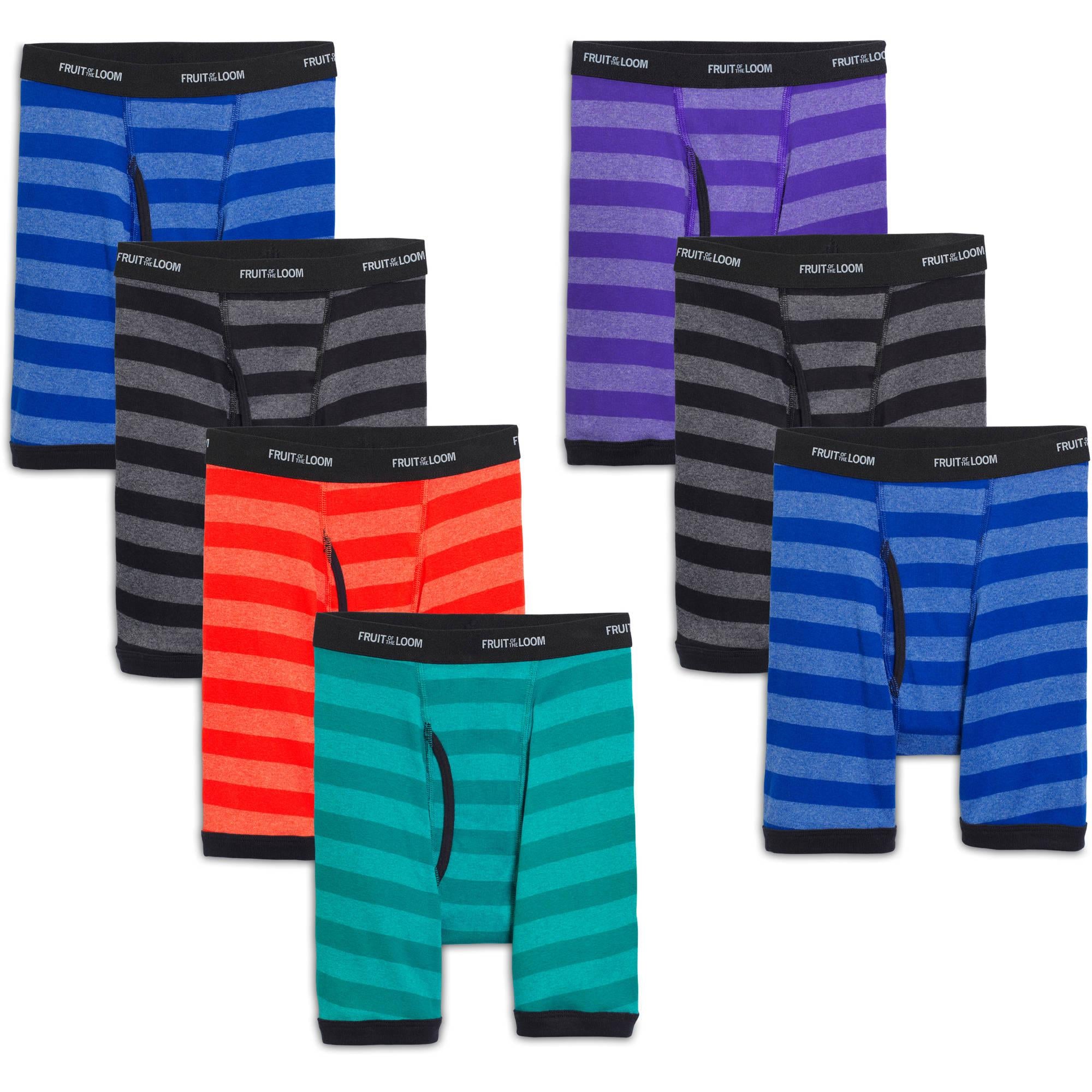 FTL-7EL467B - Fruit of the Loom Boys` 7-Pack Striped Boxer Brief