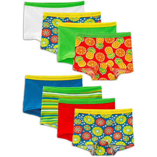 Fruit of the Loom Girls` 8-Pack Wardrobe Assorted Boy Short