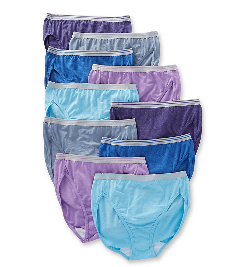 Fruit Of The Loom Womens Cotton Heather Hi-Cut Panty - 10 Pack